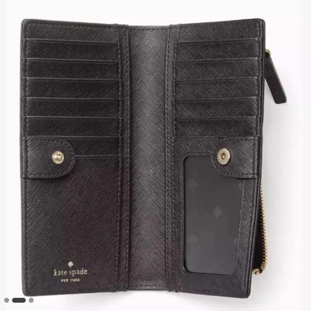 Kate Spade Laurel Way Gardenia Stacy Wallet Black Blush Pink